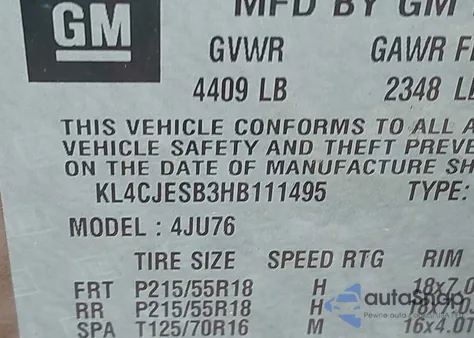 2017 Buick Encore Preferred z USA, uszkodzony, nr VIN KL4CJESB3HB111495